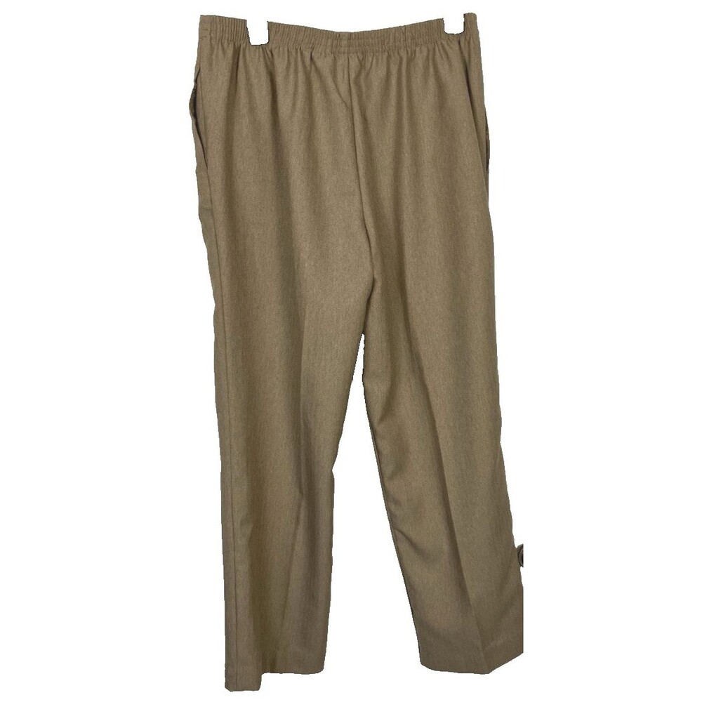 Alfred Dunner Womens 1/2 Elastic Waist Tan Pull On Dress Pants Size 12 - Picture 5 of 5